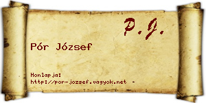 Pór József névjegykártya